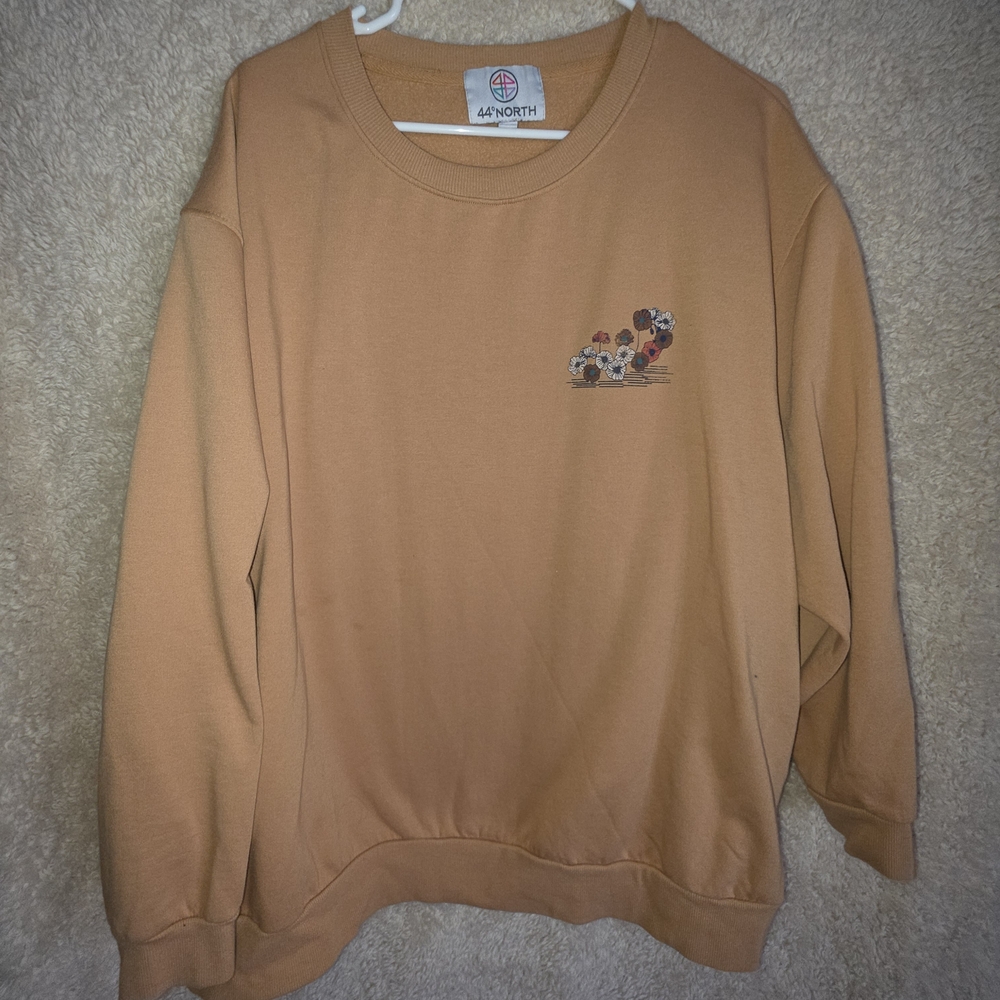 44° North Tan Sweatshirt with Floral Logo